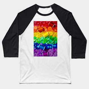 Rainbow Buttons And Spools Of Thread Baseball T-Shirt